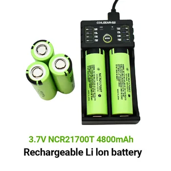 Нов 21700 NCR21700T Литиева Батерия 4800 mah 3,7 В, Мощна Батерия с Висок Разряд и Високо Стоком, Литиево-йонна Батерия HD Cell + зарядно устройство