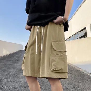 Мъжки тенденция къси панталони-карго, Мъжки Обикновена къси Панталони с джобове, Летни Нови Модни Ежедневни Директни Шорти, Мъжки Ropa Hombre