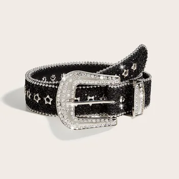 Кристали в стил уестърн пънк, колани за жени, висококачествен и модерен луксозен колан с кристали диаманти за украса женски дънки