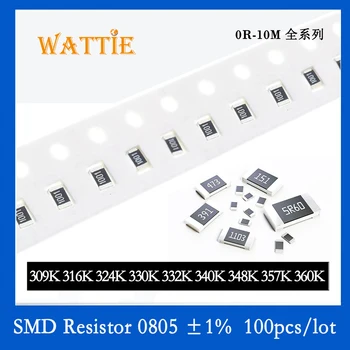 SMD резистор 0805 1% 309K 316K 324K 330K 332K 340K 348K 357K 360K 100 бр./лот микросхемные резистори 1/8 W 2,0 мм * 1,2 мм