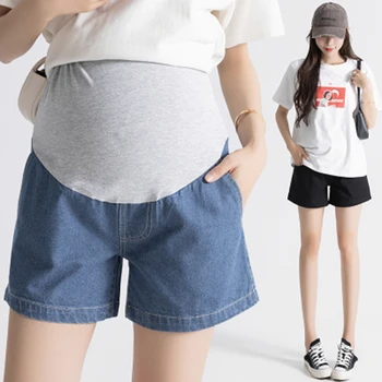 Дънкови панталони за бременни, летни тънки свободни всекидневни спортни панталони за носене, панталони за бременни