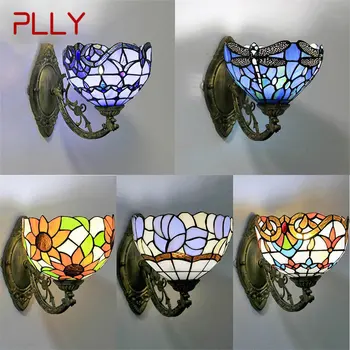 Ретро стенен лампа PLLY Тифани, led креативен цветен стъклен лампа-халба бира за дома, хол, Спалня, нощни декор