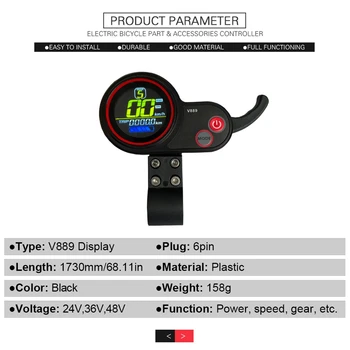 36V 48V 500W/750W 22A Контролер за електрически мотор с LCD дисплей на педала на газта с палеца, за електрически скутер Ebike