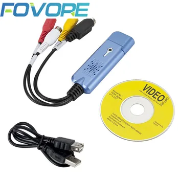 USB 2.0 Адаптер за заснемане на аудио-видео VHS, DVD, DVR Конвертор улавяне карти телевизия Поддръжка на Win 10 за MAC IOS Устройство за заснемане на дискове