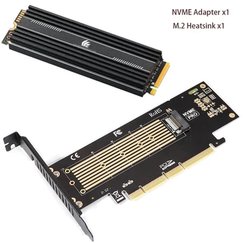 Адаптер, PCIE 4.0 до M. 2 NVME 22110 SSD за PCI Express X4 Карта Странично Adapter M Key за 2230-2280 М2 с алуминиеви радиатор