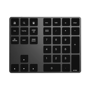 Безжична цифрова клавиатура, Bluetooth 3.0 34 Цифрова клавиатура за лаптоп счетоводител Windows, IOS и Android OS на PC (черен)
