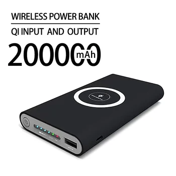 200000 ма Безжичен Банка Хранене с двустранен Бързо Зареждане Powerbank Преносимо Зарядно type-c външна батерия за iPhone