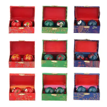 2 бр. Масажни топки за ръце с кутия за съхранение, трайни китайски топки за релаксация, Китайски топки за здраве за по-големи деца
