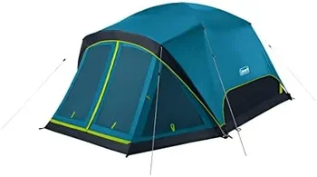 Кемпинговая палатка с технологията на тъмна стая и экранированным веранда, Всепогодная палатка на 4/6 човек Блокира 90% от слънчевата светлина, настроен за 5 минути