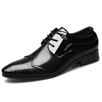 Нова мода мъжки Кожени обувки, Сватбена бизнес рокля, Oxfords за нощни клубове, Дишаща работна обувки дантела