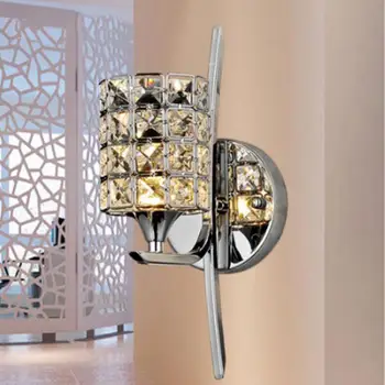 Прост, Модерен, с монтиран на стената лампа с една глава K9 Crystal Wall Lamp Творческа Изкуство Прикроватное Огледало налобный фенер Осветление Спални