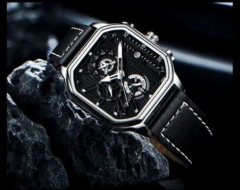Най-продаваните 2023 Година, Мъжки часовник в сребрист корпус с кварцов механизъм, Sport Deasign regalos para hombres