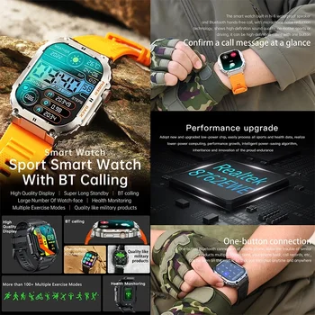 Умен часовник K57 Pro За Мъже Bluetooth Предизвикателство Спорт на открито Батерия 400 ма 1,96 инчов IPS екран на сърдечната Честота Кръвно налягане Умен Часовник