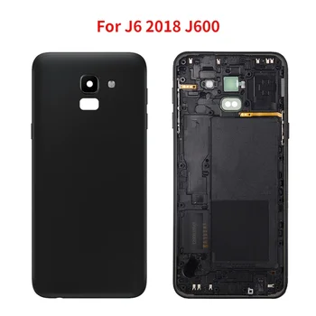 За Samsung Galaxy J6 2018 J600 J600F SM-J600F Задния Капак на Отделението за батерията на Задния Панел на Вратата Корпус на Корпуса на резервни Части за Ремонт на обектива на Камерата