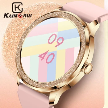 Дамски умен часовник KAIMORUI с функция Bluetooth, информация за честотата на сърдечните съкращения, Управление на музика, умен гривна, спортни часовници за жени