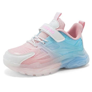 Пролетно нова детска спортни обувки, дишаща ежедневни обувки за момчета и момичета, удобни маратонки с мека подметка