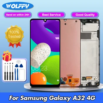 100% Тествани AMOLED LCD дисплей За Samsung Galaxy A32 4G A325F A325F/DS A325M Смяна на сензорен екран Дигитайзер, Монтаж, Ремонт