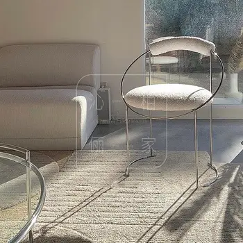 Домашен Прост Дизайн Нокти с Железен стол за хранене от неръждаема стомана за кафе-ресторант с мека облегалка