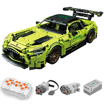 1:14 AMG GT Техническа Радиоуправляемая Модел Автомобил Строителен Проект за Възрастни Изграждане на детски Играчки с Дистанционно Управление за Деца Суперавтомобил Тухли Подарък