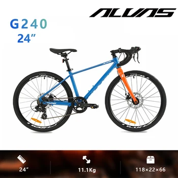 ALVAS G240 24-инчов колело 1 * 7 7-стъпка дисковата спирачка Детски Алуминиев Вътрешен тросовый пътен Велосипеди и Детски студентски юношески Велосипед