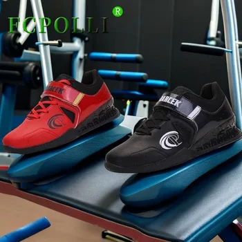 Професионални футболни обувки за вдигане на тежести Мъжки Черни Червени Спортни обувки Удобни Мъжки маратонки за кляка за мъже от Дизайнерска Марка тренировочная обувки