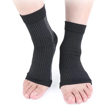 1 чифт компрессионных фундаменти за глезените, найлонови компресия чорапи с отворени пръсти, превръзка за голеностопных на ставите еластична превръзка L XL