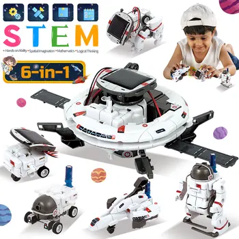 ПРЪТ 6 В 1, Слънчев робот, забавни играчки, технологични, научни комплекти, обучение по разработване, научна играчка-фантазия За деца, момчета