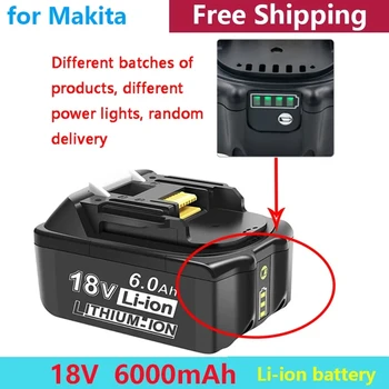 2023 100% Оригинал за Makita 18V Акумулаторна батерия 6000mAh батерия за лаптопи с led литиево-йонна батерия заместител на LXT BL1860B BL1860 BL1850
