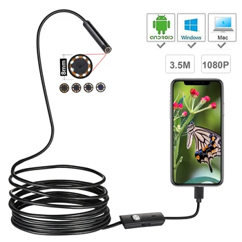 1080P HD Мини Android Ендоскопска Камера 1 М 2 М 3 М 3,5 M5 М microUSB/USB/TYPE C Инспектиращата Камера Змия Бороскоп Тръба