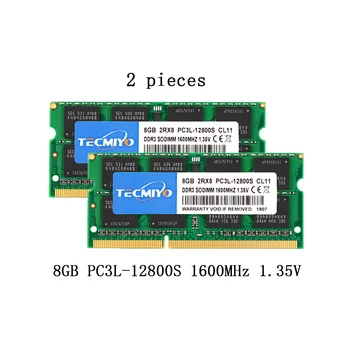 Оперативна памет на лаптопа Tecmiyo 16 GB (2X8 GB) DDR3L 1600 Mhz PC3L-12800S 1,35 В 2RX8 CL11 sodimm памет 204pin за лаптоп с ниско напрежение -зелен