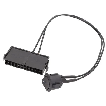 24-пинов ATX PSU захранващ блок стартер тестер пусковая скок ВКЛ изключване на кабела на превключвателя 18AWG 30 см
