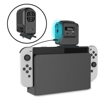 За Nintendo Switch OLED Модел, вентилатор за охлаждане на базата на Хост, радиатор, охлаждане на конзола за игри, регулиране на скоростта на вятъра, игрови аксесоари
