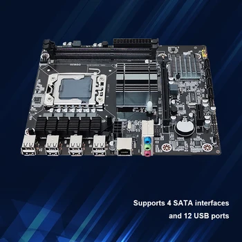 X58 дънна платка Настолна DDR3 памет за LGA 1366 дънна Платка PC Игра двуканална компютърна дънна платка с Поддръжка на E5640 32 GB оперативна памет, SATA
