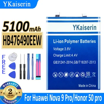 5100 mah YKaiserin Батерия HB476490EEW За Huawei Nova 9 Pro Nova9 Pro За Честта 50 pro За Батерии на мобилни телефони Honor50 pro