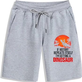 2019 Летните Модни Ежедневни Мъжки готини шорти, Ако Историята се повтори, аз ще взема шорти с динозавром, къси панталони за мъже, Мъжки, Женски, Gi