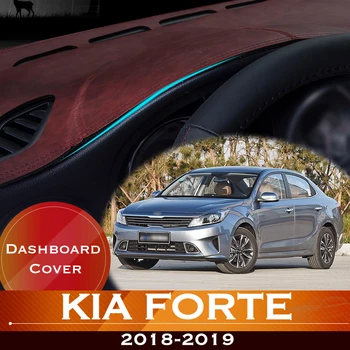 За KIA Forte 2018-2019 Таблото на Автомобила, Избегающая Осветление, Тампон Върху Арматурното Платформа, корица на Маса, Кожена Противоскользящий Подложка За арматурното табло, Аксесоари