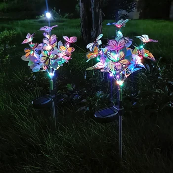 Дърво-пеперуда Външни слънчева светлина Водоустойчива led лампа за слънчева декор 600 ма Слънчева светлина за косене на Подаръци за жени за Ден на майката
