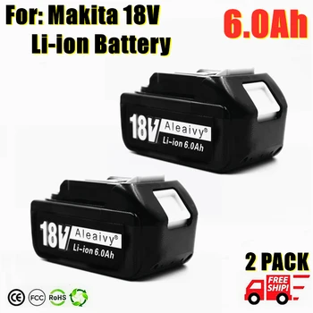 2 Опаковки 6.0 Ah AYBL1860B Подмяна на Батерията Makita 18V BL1860B BL1850B Bl1830 LXT400 Литиево-Йонни Акумулаторни Батерии за електрически Инструменти