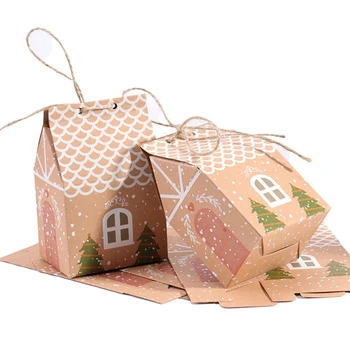 Форма на дома-от 50 теми с въже, торбичка за бонбони, подарък пакет, както е показано на фигура, кутия за опаковка на 