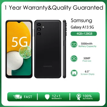 Оригинален Отключени Samsung Galaxy A13 5G A136B восьмиядерный 2 Сим карти 4 GB оперативна памет И 128 GB ROM 50 MP 6,5 