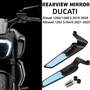 Модификация Огледала за обратно виждане С Крило от Мотоциклет, Аксесоар, Регулируеми За Ducati Diavel 1260S XDiavel 1262S, Тъмен 2021-2023