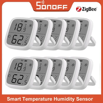 SONOFF SNZB-02D Zigbee Интелигентен Сензор за температура и влажност С Голям LCD дисплей За дистанционно наблюдение в реално време на Приложението Ewelink Чрез Алекса Google Home
