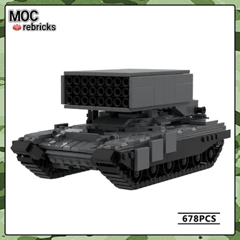 Военна Техника Серия TOS-1A MLRS Танк MOC Градивен елемент на DIY Модел Пъзел Оригиналност Образование Тухлени Играчки за Коледни Подаръци