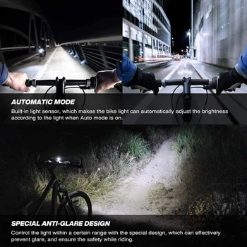 Комплект велосипедни Фарове, която се презарежда чрез USB, задната част на фаровете, задна светлина, 4 режима на осветление за Мъже, жени, Шоссейного Планинско Колоездене