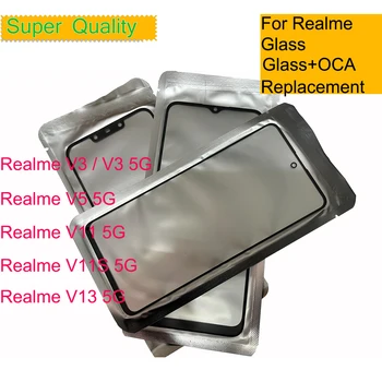 10 бр./лот За Realme V3 V5 V11 V11S V13 5G Сензорен екран Предната Външна Стъклен Панел Обектив LCD дисплей на Предното Стъкло С ОСА