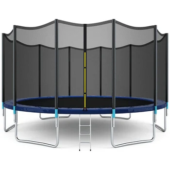 Голяма кръгла парк с търговска цел на trampolines за помещения и на улицата, от неръждаема стомана, 10 фута 12 фута 14 фута, със защитна решетка