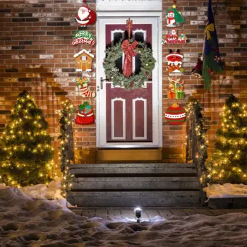 Украса за окачване на Отглеждане на Верандата, Коледни Двустишие на вратата, Украса за окачване на Дядо Коледа, Северен Елен, Снежен човек, Празник на верандата, за да се весели