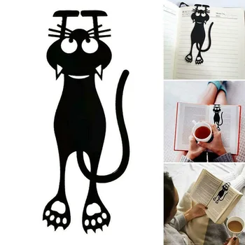 Кавайные отметки с Черна котка за книги, 3D Пластмасови стереокниги с животни, портретно етикет за ученици, подаръци учител, творчески канцеларски материали