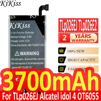 KiKiss 3700 mah TLp026EJ TLp026E2 Батерия за мобилен Телефон ALCATEL ONE TOUCH IDOL 4 IDOL4 6055K TLp026E2 OT-6055 6055B 6055H 6055U 6055Y
