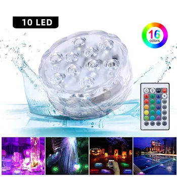 RGB с дистанционно управление Led потопяема лампа, IP68 Водоустойчив Подводна лампа За басейни, бани, на изкуствено Езеро, Аквариум, Декоративен лека нощ